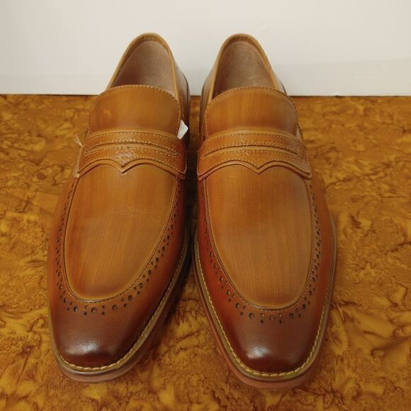 GIOVANNI MEN'S LEATHER DRESS SHOE SLIP ON LOAFER. - Picture 4 of 8